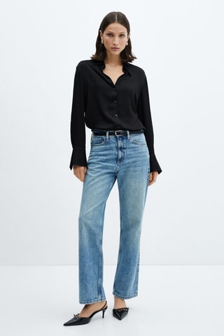 Chemise fluide satinée - Noir
