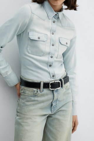 Chemise jean poches - Bleu