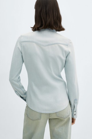 Chemise jean poches - Bleu