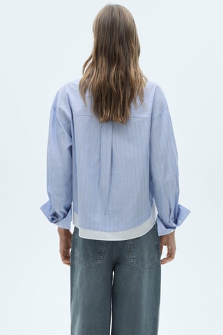 Chemise rayures bas contrasté - Ciel