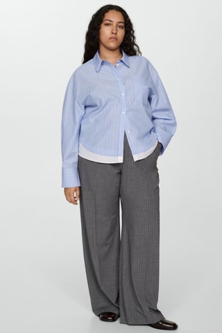 Chemise rayures bas contrasté - Ciel