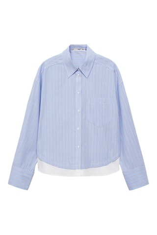 Chemise rayures bas contrasté - Ciel