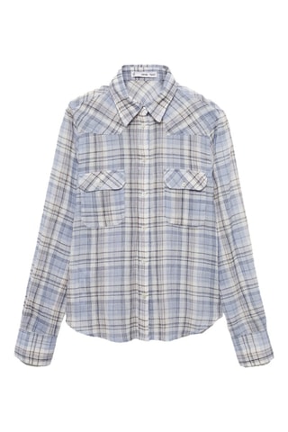 Chemise à carreaux en coton - Bleu
