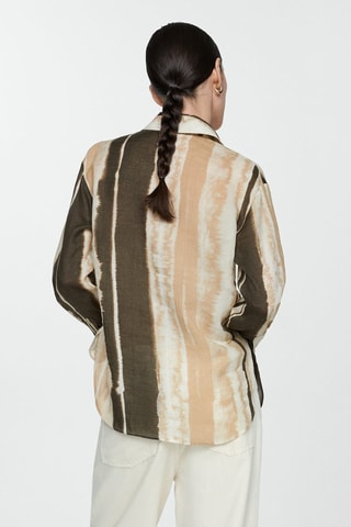 Chemise imprimée 100% ramie - Ecru