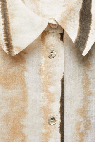 Chemise imprimée 100% ramie - Ecru