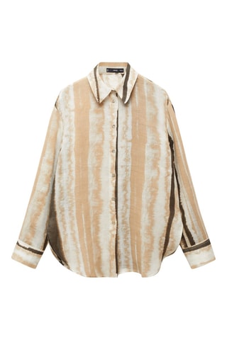 Chemise imprimée 100% ramie - Ecru