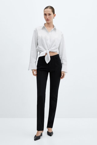 Chemise rayures noeud - Blanc