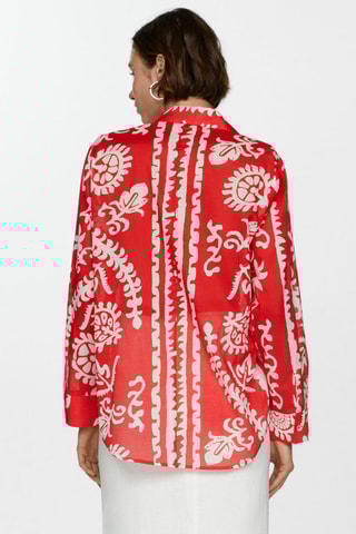 Chemise oversize imprimée - Rouge