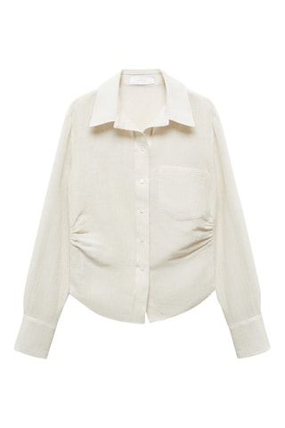 Chemise lin détail drapé - Ecru
