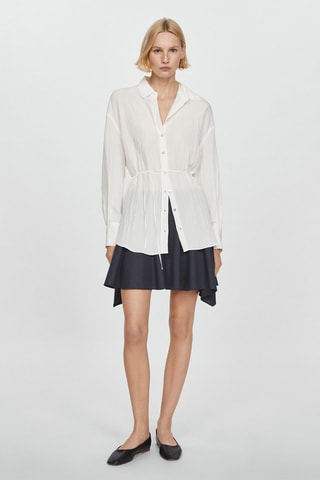 Chemise effet froissé - Blanc