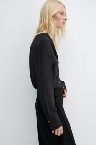 Chemise fluide à poches - Noir