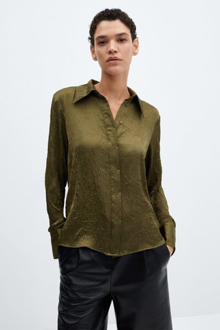 Chemise texturée satinée - Vert
