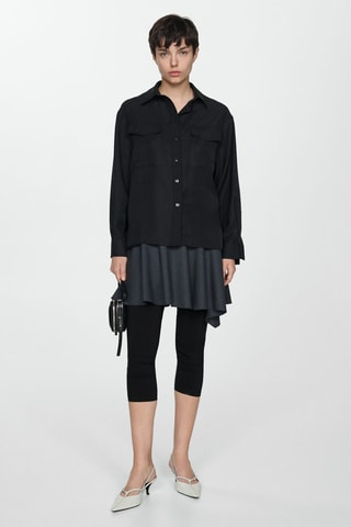 Chemise modal poches - Noir