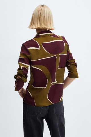 Chemise satinée imprimée - Bordeaux