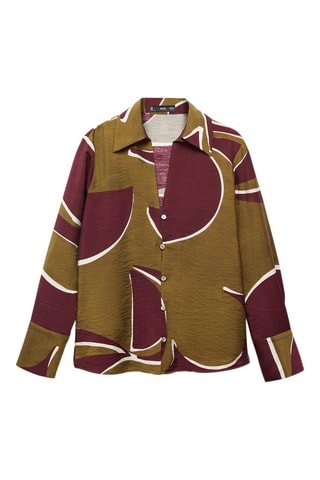 Chemise satinée imprimée - Bordeaux
