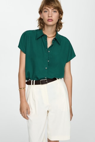 Chemise Lyocell manches courtes - Vert