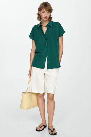 Chemise Lyocell manches courtes - Vert