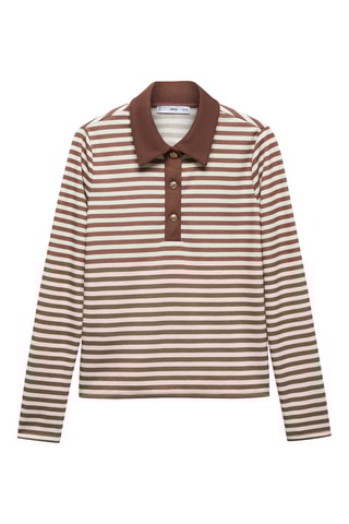 Polo à col boutonné - Marron