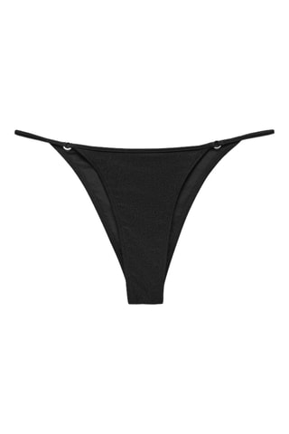Culotte bikini détail métallique - Noir