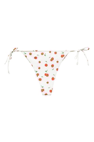 Culotte bikini brésilienne imprimée - Blanc