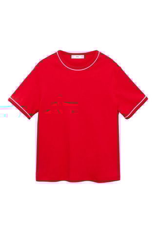 T-shirt 100 % coton liserés contrastants - Rouge