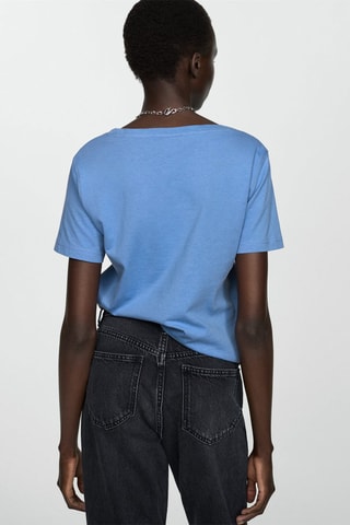 T-shirt coton manches courtes - Bleu