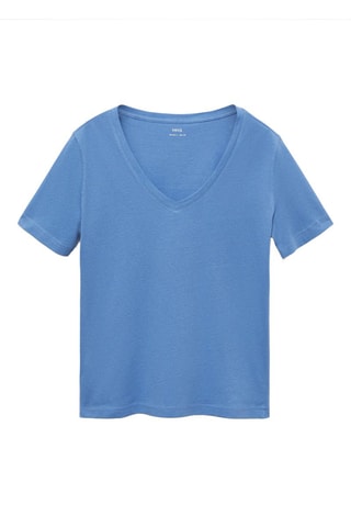 T-shirt coton manches courtes - Bleu