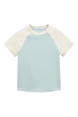 T-shirt coton bicolore - Bleu nuit
