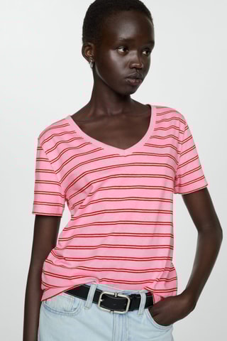 T-shirt coton manches courtes - Rose