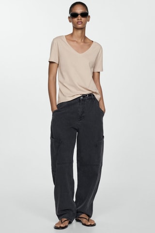 T-shirt coton manches courtes - Sable