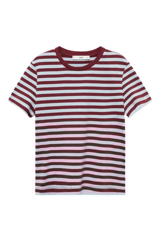 T-shirt coton à rayures - Bordeaux
