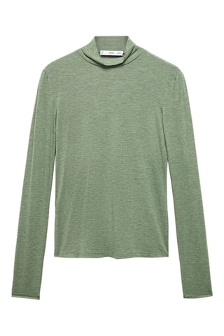 T-shirt manches longues col roulé - Vert