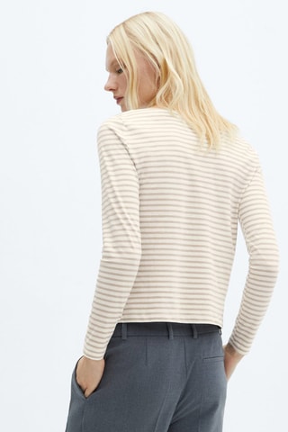 T-shirt col bateau coton - Beige