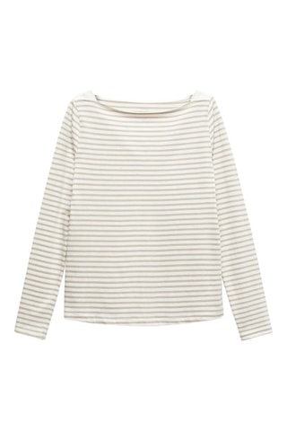 T-shirt col bateau coton - Beige