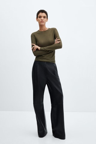 T-shirt maille texturée - Kaki