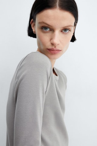 T-shirt coton manches longues - Gris