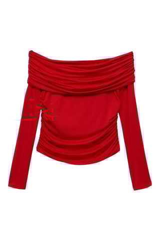 T-shirt épaules dénudées - Rouge
