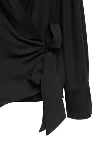 Blouse croisée noeud - Noir