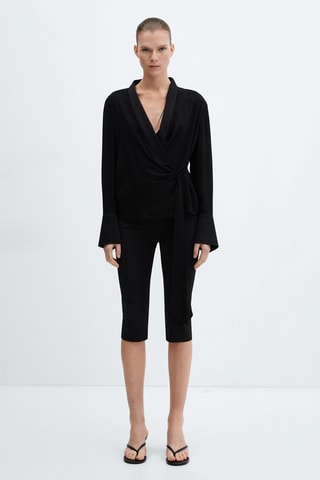 Blouse croisée noeud - Noir