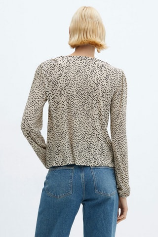 Blouse imprimée noeud - Ecru