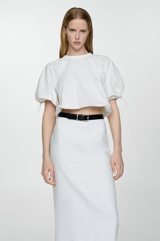 Blouse manches bouffantes - Blanc