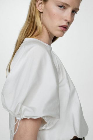 Blouse manches bouffantes - Blanc