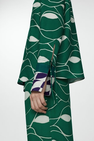 Blouse imprimée noeud - Vert