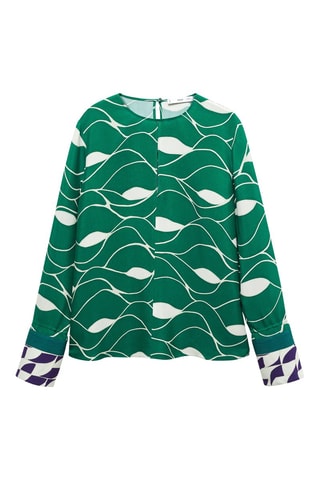 Blouse imprimée noeud - Vert