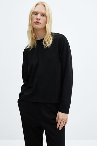 Sweat-shirt coutures décoratives - Noir