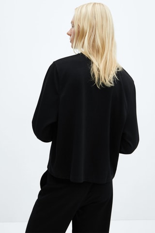 Sweat-shirt coutures décoratives - Noir