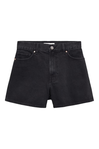 Short jean taille haute - Noir