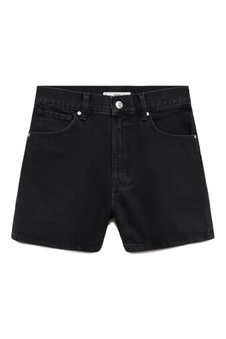Short jean taille haute - Noir