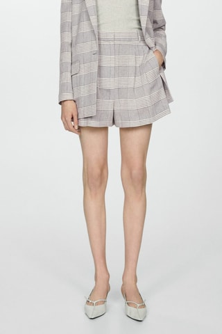 Short pinces imprimé carreaux - Gris