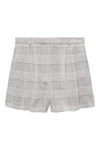 Short pinces imprimé carreaux - Gris